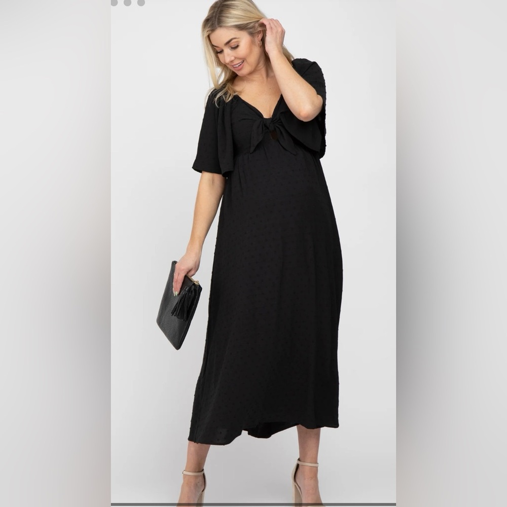 Pinkblush Black Plunge Maxi Gown